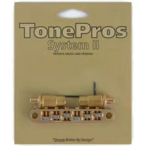 TonePros TPFR Gold Metric Locking TOM Style Bridge met roller saddles