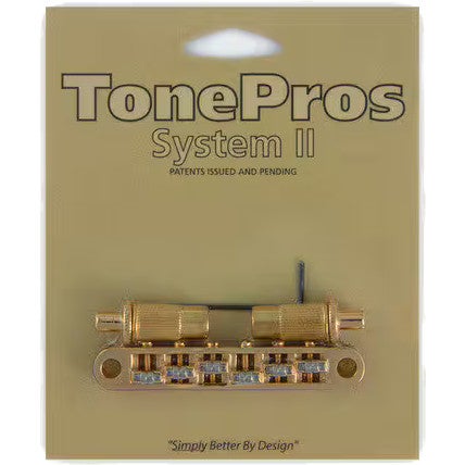 TonePros TPFR Gold Metric Locking TOM Style Bridge met roller saddles