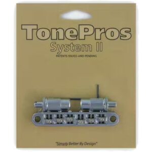 TonePros TPFR Chrome Metric Locking TOM Style Bridge met roller saddles