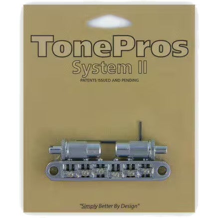 TonePros TPFR Chrome Metric Locking TOM Style Bridge met roller saddles