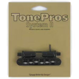TonePros TPFR Black Metric Locking TOM Style Bridge met roller saddles