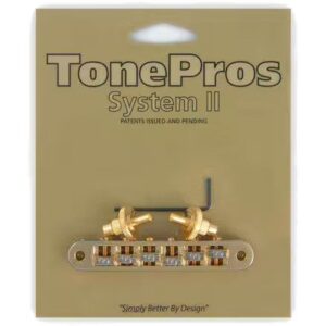 TonePros TP6R Gold USA Locking TOM Style Bridge met roller saddles
