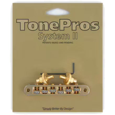 TonePros TP6R Gold USA Locking TOM Style Bridge met roller saddles