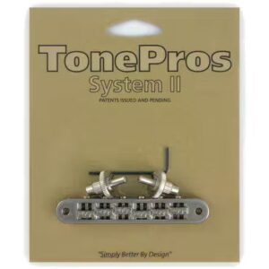 TonePros TP6R Nickel USA Locking TOM Style Bridge met roller saddles