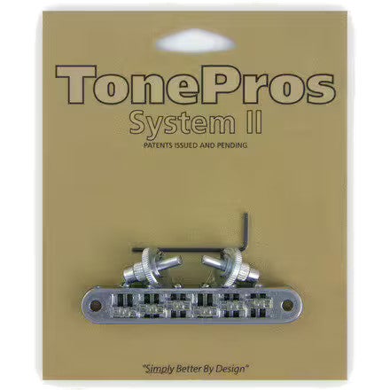 TonePros TP6R Chrome USA Locking TOM Style Bridge met roller saddles