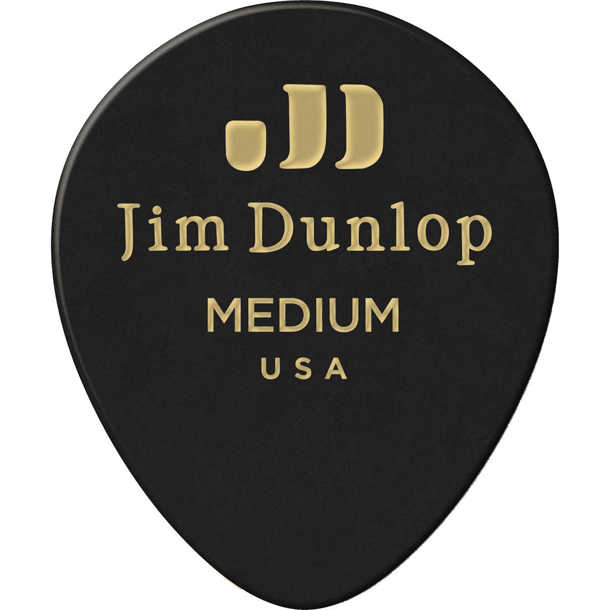Dunlop 485P03MD Celluloid Teardrop Black Pick Medium plectrumset (12 stuks)