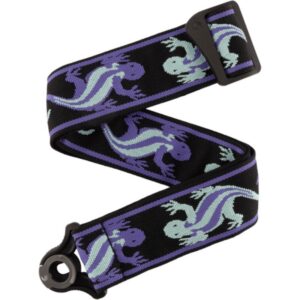 D'Addario Auto Lock Woven Nylon Guitar Strap Teal Lizards gitaarband
