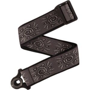 D'Addario Auto Lock Woven Nylon Guitar Strap Silver Suns gitaarband
