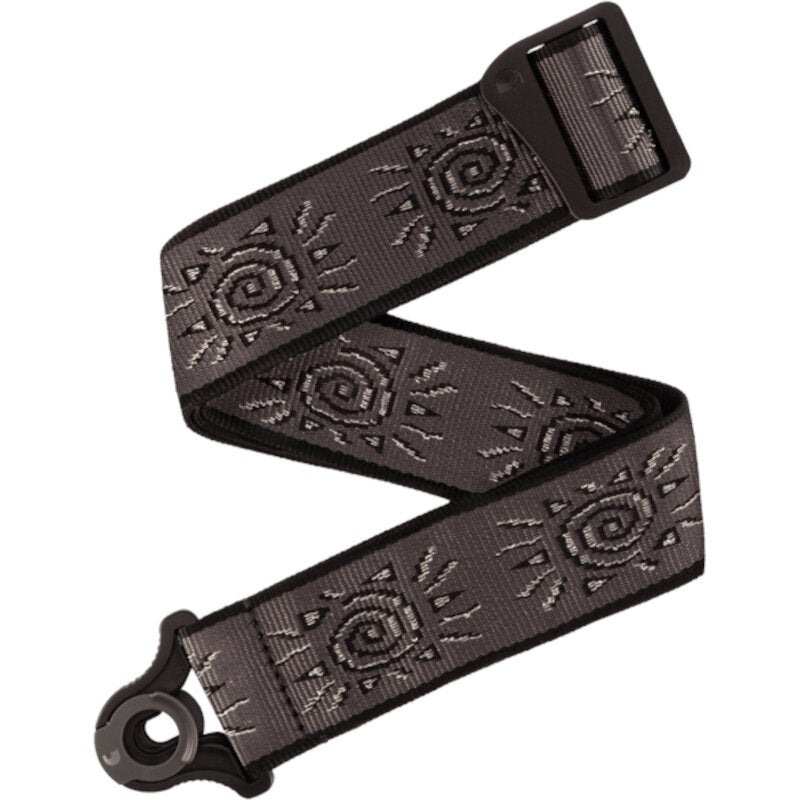 D'Addario Auto Lock Woven Nylon Guitar Strap Silver Suns gitaarband