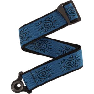 D'Addario Auto Lock Woven Nylon Guitar Strap Blue Suns gitaarband