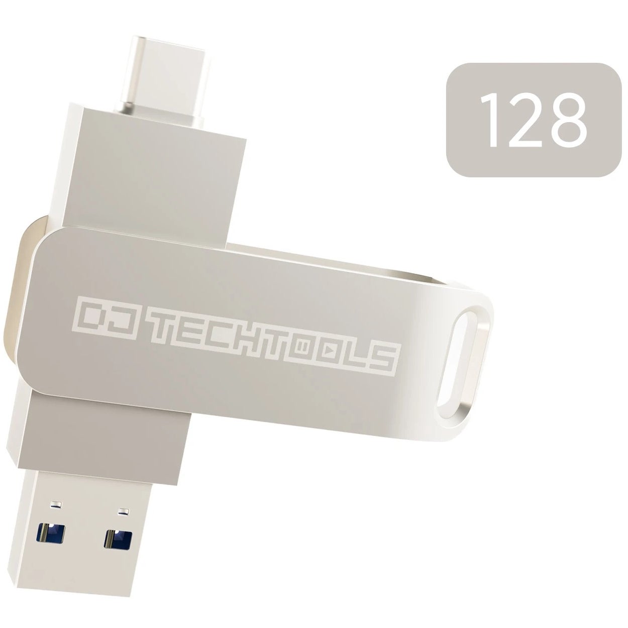 DJ TechTools Chroma Drive 128 GB Chrome USB-stick voor DJ's (USB-A, USB-C)