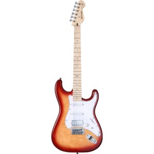 Mooer MSC30 Pro Guitar Sunset Red elektrische gitaar met gigbag