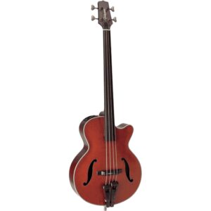 Takamine DB10 Red Stain fretloze elektrisch-akoestische basgitaar met koffer