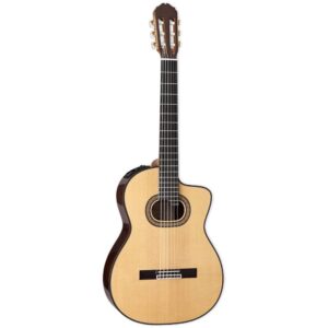 Takamine DH90 Hirade Gloss Natural elektrisch-akoestische klassieke gitaar met softcase