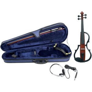 GEWA GS401.645 elektrische viool set met strijkstok en softcase, bruin