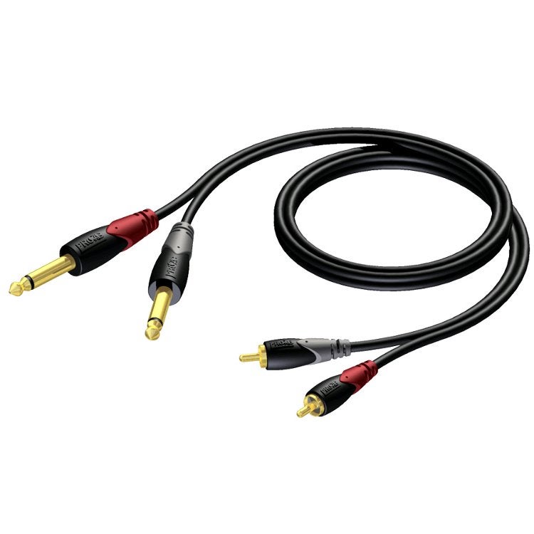 Procab CLA631 Classic 2x RCA - 2x jack verloopkabel 3m