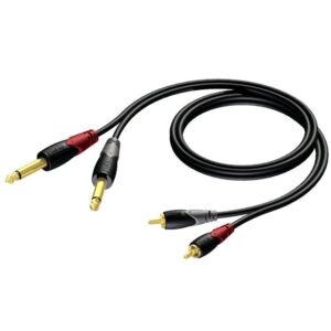 Procab CLA631 Classic 2x RCA - 2x jack verloopkabel 5m