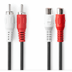 Nedis Stereo-Audiokabel | 2x RCA Male - 2x RCA Female | 2,0 M | Zwart