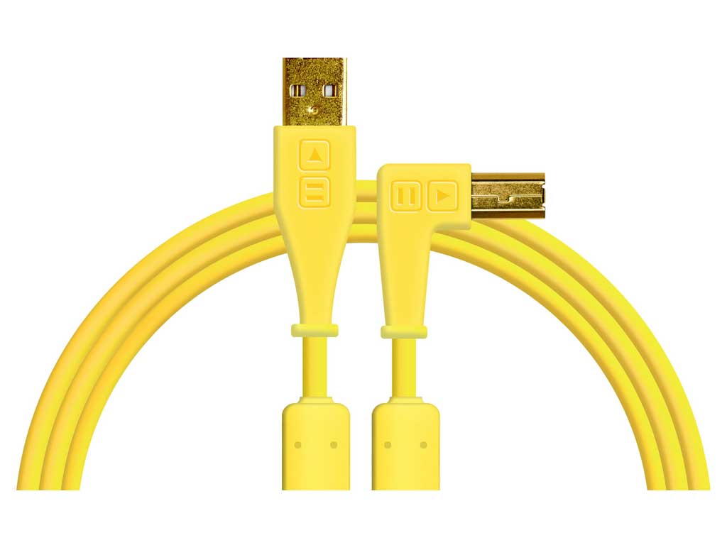 Chroma Cables USB-A To USB-B 1.5m Yellow Angled