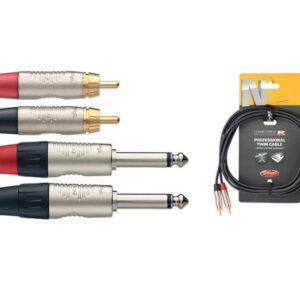Stagg NTC3PCMR Adapterkabel Deluxe RCA M Naar Jack M Mono 3m