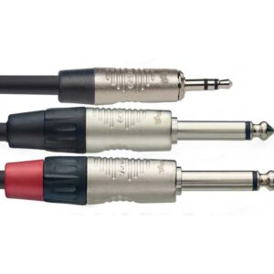 Stagg NYC2/MPS2PR Y-kabel Minijack-2 X Jack Mono