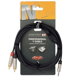 Stagg NYC6-MPS2CMR Y-kabel DeLuxe 3,5mm Jack M Naar RCA M 6m