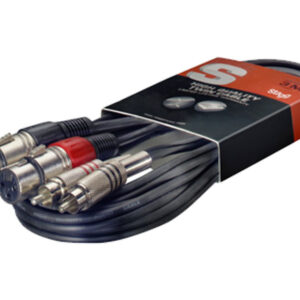 Stagg STC3CMXF Adapterkabel RCA M Naar XLR F 3m