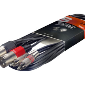 Stagg STC3CMXM Adapterkabel RCA M Naar XLR M 3m