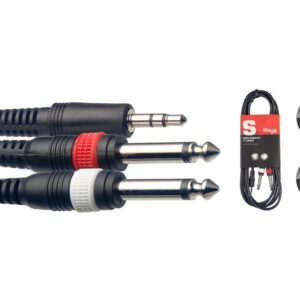 Stagg SYC3/MPSB2P E (splitkabel 3,5mm Stereojack Naar 2 X Jack M 3 Meter)
