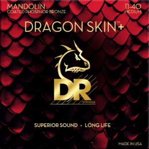 DR Strings Dragon Skin+ Coated Mandolin Strings Medium 11-40 snarenset voor mandoline