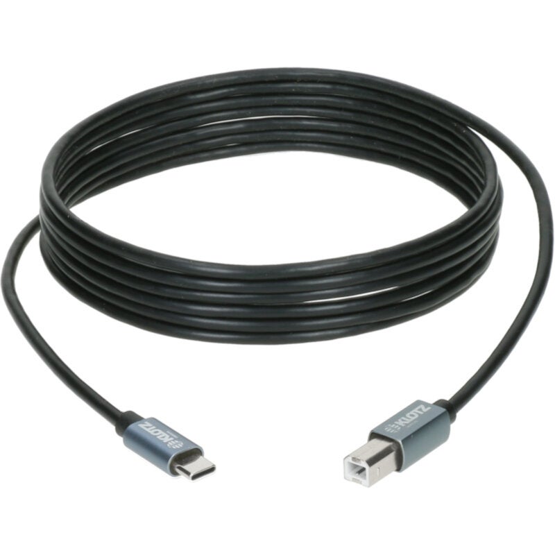 Klotz USB-CB USB 2.0 high speed kabel C naar B 3 meter