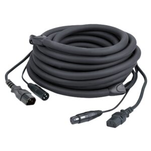 DAP FP12 IEC & XLR male - IEC & XLR female 6 meter zwart