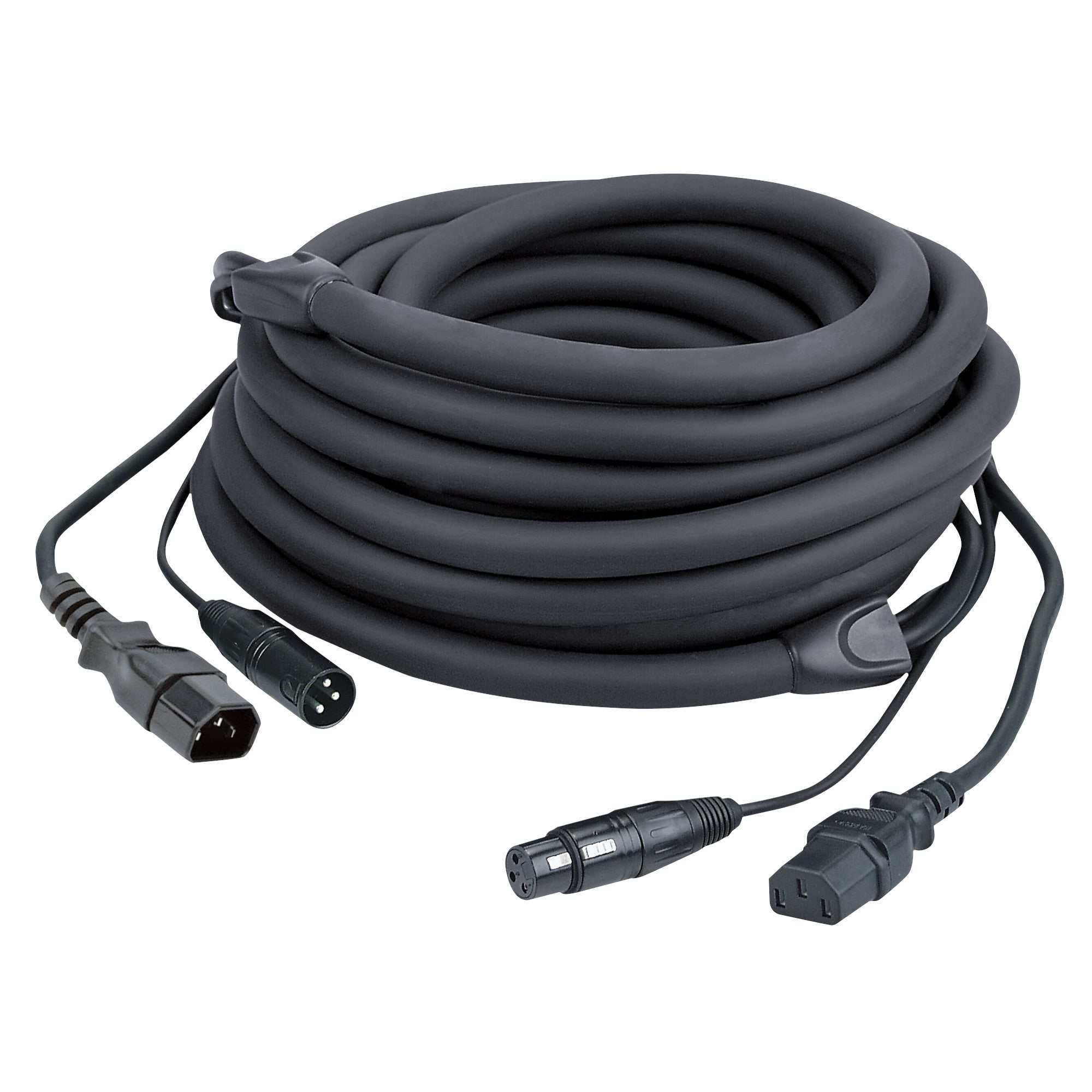 DAP FP12 IEC & XLR male - IEC & XLR female 6 meter zwart