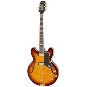 Epiphone Sheraton Figured Iced Tea semi-akoestische gitaar met premium gigbag