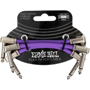 Ernie Ball 6451 Flex Patch Purple 3-Pack patchkabels 7,5 cm (set van 3)