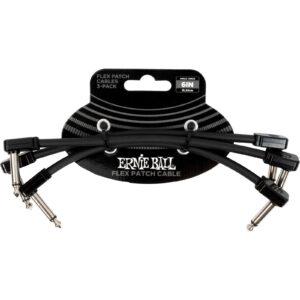 Ernie Ball 6444 Flex Patch Black 3-Pack patchkabels 15 cm (set van 3)