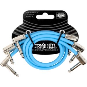 Ernie Ball 6461 Flex Patch Blue 3-Pack patchkabels 30 cm (set van 3)