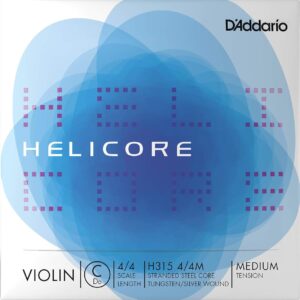 D'Addario H315-4/4M Helicore Violin Single Low C String 4/4 medium tension