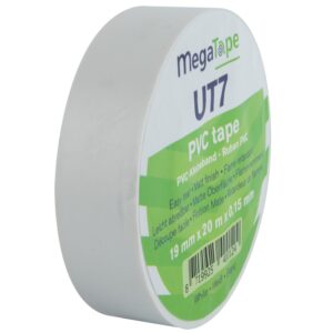 Showgear MegaTape UT7 PVC tape 19 mm x 20 m, wit