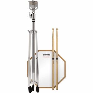 Evans EVSP-RF10G-AT Attacktile Scholastic Pack 10 inch oefenpad met statief en stokken