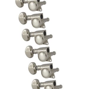 Grover 305 NL6 Mid-Size Rotomatics with Round Button, Nickel Stemmechanieken voor gitaar