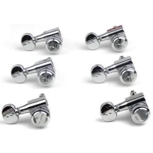 Graph Tech PRL 8731 LC0 Ratio Electric Locking Machine Heads met Klassieke Knop - 6-in-Line, Linkshandig, Diskantzijde (R