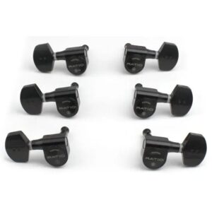 Graph Tech PRN 2411 B0 Ratio Acoustic Guitar Machine Heads met Hedendaagse Knop - 3 + 3 - Zwart