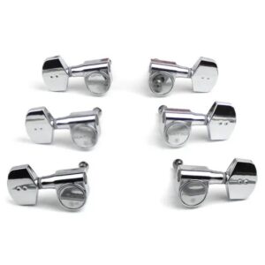 Graph Tech PRN 2411 C0 Ratio Acoustic Guitar Machine Heads met Hedendaagse Knop - 3 + 3 - Chroom