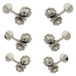 Graph Tech GT PRN 4324 N0 Ratio Electric Guitar Machine Heads Vintage Waffle-Back-look met Open Achterzijde, 3 + 3, Nikkel