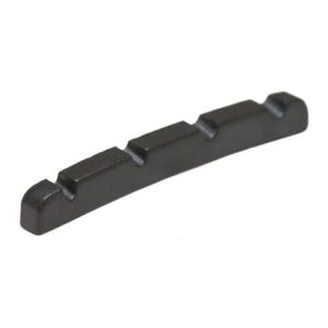 Graph Tech PT 1204 00 Black TUSQ XL Slotted Bass Nut 4-Snarig - Elektrisch, F-Style (P), Gebogen