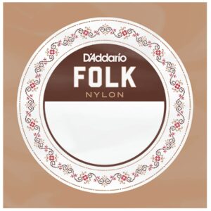 D'Addario BEB028 Folk Nylon Guitar Single String voor klassieke gitaar, Black Nylon, Ball End, .028