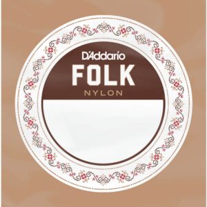 D'Addario BEB031W Folk Nylon Guitar Single String voor klassieke gitaar, Bronze Wound, Ball End, .031