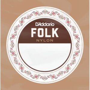 D'Addario BEB037W Folk Nylon Guitar Single String voor klassieke gitaar, Bronze Wound, Ball End, .037