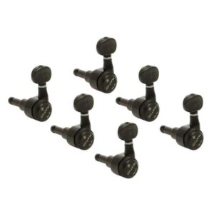 Graph Tech PRL 9731 LB0 Ratio Electric Locking Machine Heads met Klassieke Knop, Verspringende Pinnen - 6-in-Line, Baszij